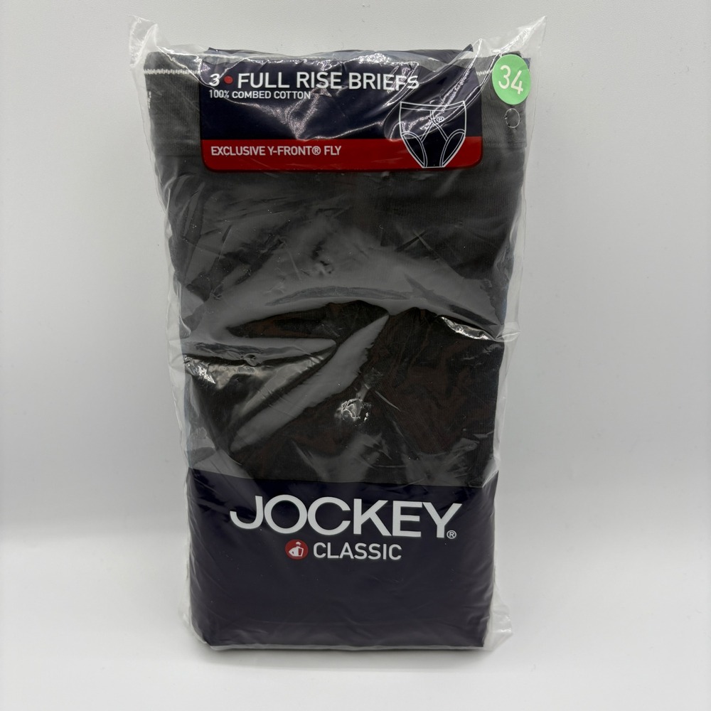 VTG Jockey Underwear Mens Size 34 3 Pack Full Rise Briefs Y Front Fly 2004